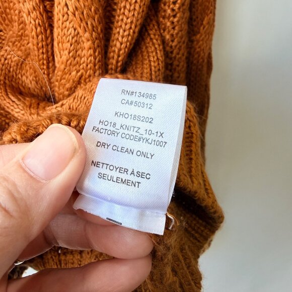 For Love & Lemons Charlotte Zip Cable knit Cardigan, Brown Women’s Size S Q2 - Picture 7 of 10